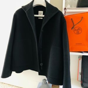 Hermès 2020 Paletot cashmere double face Noir coat